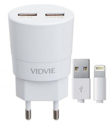 Мережевий зарядний пристрій Vidvie PLE 208 Lightning white