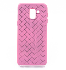 Силиконовый чехол Weaving case для Samsung J6 (2018) pink (плетенка)