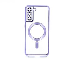 Чохол TPU Metallic Full Camera with Magsafe для Samsung S21 FE purple