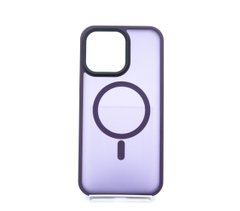 Чохол TPU+PC Metal Buttons with MagSafe Colorful для iPhone 14 Pro Max dark violet