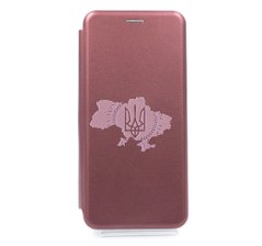 Чохол книжка Original шкіра MyPrint для Samsung A03 Core marsala (Карта України)