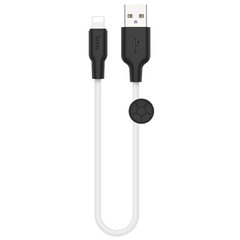 USB кабель HOCO X21 Plus silicone Lightning 2.4A 0.25m black/white