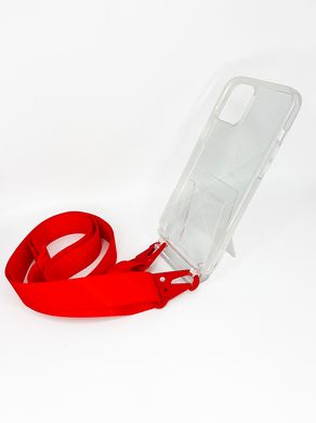 Чохол WAVE Clear with Strap для iPhone 12 Pro max clear/red