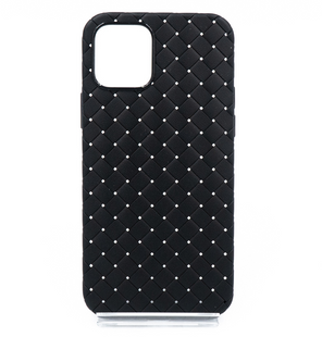 Силиконовый чехол Weaving case для iPhone 12 Pro black (плетенка)