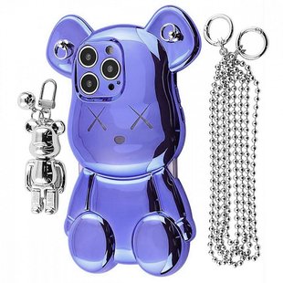 Чохол Teddy Bear with Strap для iPhone 15 Pro purple