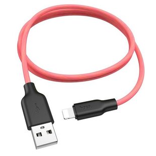 USB кабель Hoco X21 Plus Silicone Lightning 2.4A 1m black/red