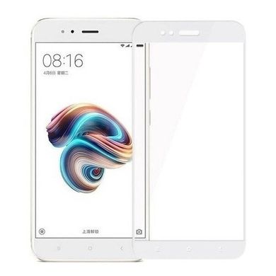 Защитное 2.5D стекло Full Glue для Xiaomi Redmi 5X/Mi A1 f/s white(пов) GOpt