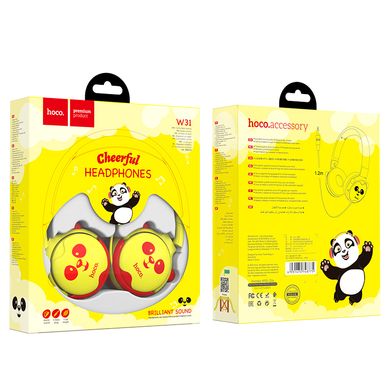 Наушники Hoco W31 Children headphones Panda yellow