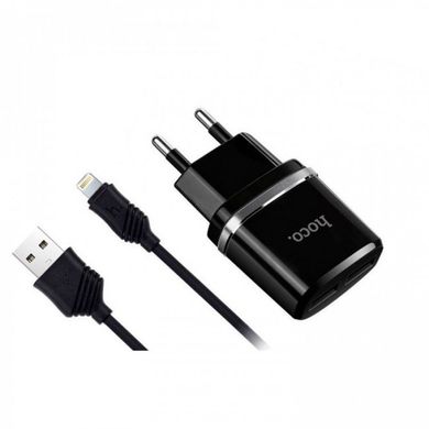 Сетевое зарядное устройство HOCO C12 Smart 2USB iPhone 2.4A (EU) black