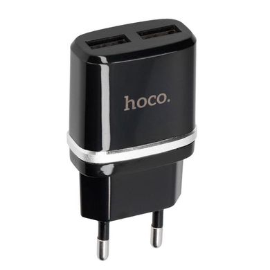 Сетевое зарядное устройство HOCO C12 Smart 2USB iPhone 2.4A (EU) black