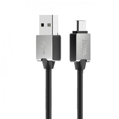 USB кабель HOCO U49 Refined Steel Micro 2,4A/1,2m black