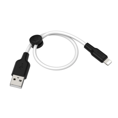 USB кабель HOCO X21 Plus silicone Lightning 2.4A 0.25m black/white