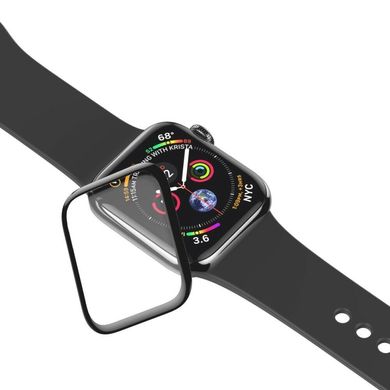 Захисне 4D скло Люкс для годинника Apple Watch 40mm 2018 0,3mm black