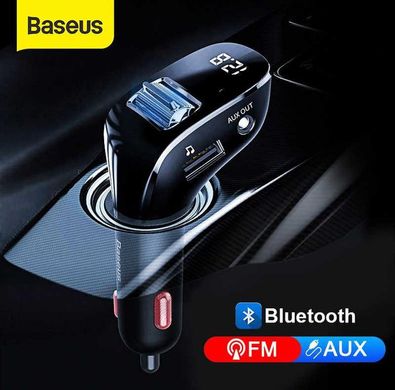 АЗУ/FM-Модулятор BASEUS Streamer F40 AUX wireless MP3 car charger black