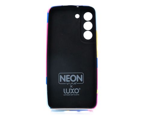 Силіконовий чохол WAVE NEON X LUXO Minimalistic для Samsung S22 Full camera blue/bright pink