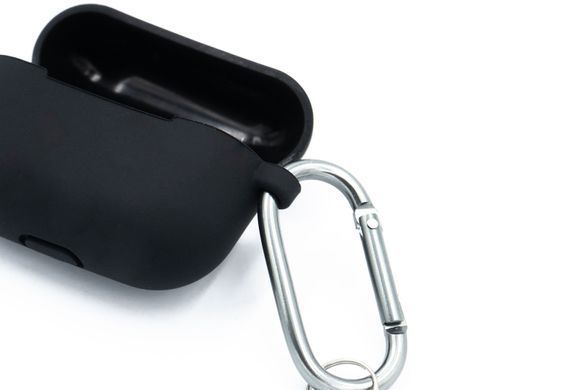 Чохол Silicone Case New for AirPods Pro + карабін black, box