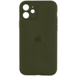 Силиконовый чехол Full Cover для iPhone 12 dark olive Full Camera