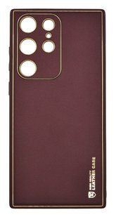 Чохол шкіра Xshield для Samsung S23 Ultra plum red Full Camera