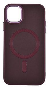 Чехол кожаный Bonbon Leather Metal Style with MagSafe для iPhone 11 plum