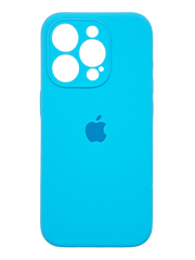 Силіконовий чохол Full Cover для iPhone 15 Pro capri blue Full camera