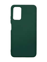 Силиконовый чехол SMTT для Xiaomi Redmi 9T/Poco M3 dark green с микрофиброй