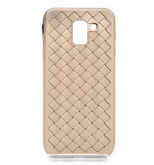 Силиконовый чехол Weaving case для Samsung J6 (2018) gold (плетенка)