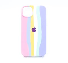 Силіконовий чохол Full Cover для iPhone 14 Plus Rainbow №3 pink/dasheen