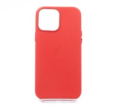 Чохол Leather with Magsafe для iPhone 13 Pro Max red (crimson)