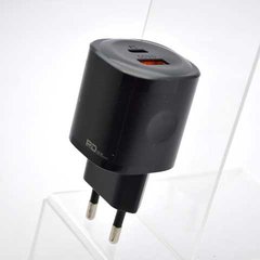 Мережевий зарядний пристрій Senteo Z-02S QC3.0/3A/30W PD USB+Type-C (СЕ сертифікат) black