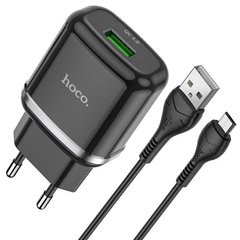 Мережевий зарядний пристрій HOCO N3 Special QC3.0 1USB 18W micro 1m (EU) black