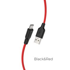 USB кабель HOCO X21 Plus silicone micro 2.4A 2m black/red