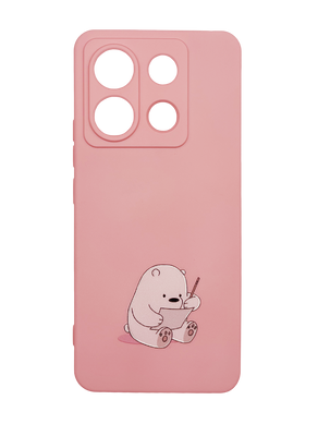 Силиконовый чехол Art для Xiaomi Redmi Note 13 Pro 5G/Poco X6 pink/bear Full Camera