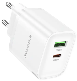 Сетевой блок питания Borofone BA83A 1USB-C/1USB PD/QC 20W white
