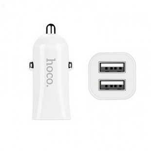 Автомобильное зарядное устройство HOCO Z12 micro 2usb 2.4A white