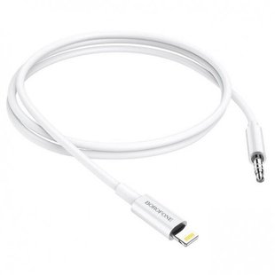 AUX кабель Borofone BL9 Audiolink 3.5mm to Lightning 1m white