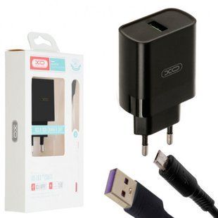 Мережевий зарядний пристрій XO L57 micro 2.4A 2usb 1m black