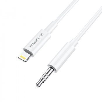 AUX кабель Borofone BL9 Audiolink 3.5mm to Lightning 1m white