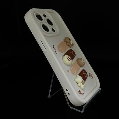 Чохол Pretty Things для iPhone 14 Pro white/bear Full Camera