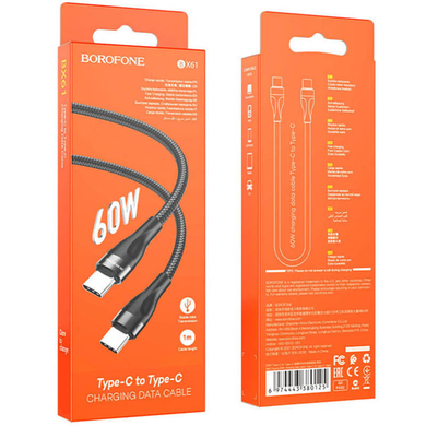 Кабель Borofone BX61 Source 60W Type-C toType-C 1m black