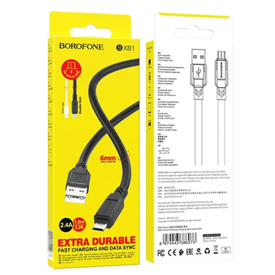 USB кабель Borofone BX81 micro 2.4A/1m black