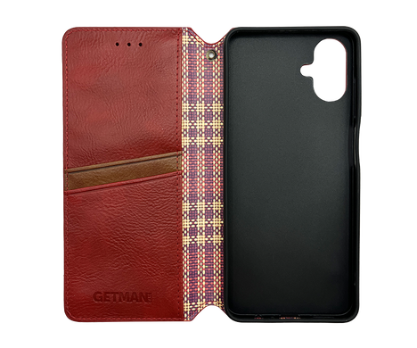 Чехол-книжка кожа для Samsung A07 red Getman Cubic PU