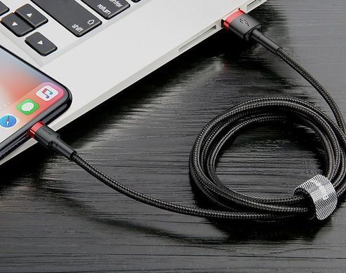 USB кабель Baseus CALKLF-C Lightning 1.5A/2m black-red