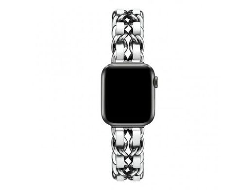 Ремінець Apple Watch Chanel Leather 38/40/41 mm silver/silver