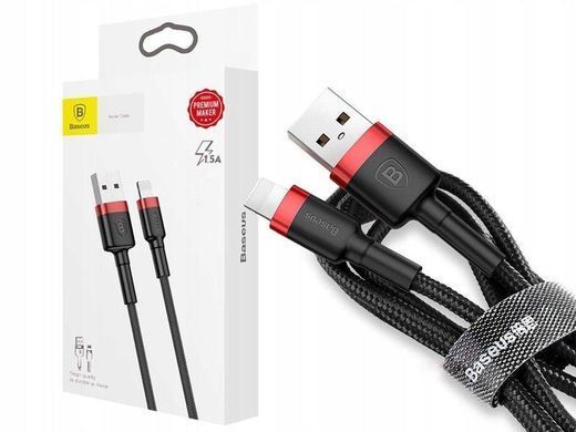 USB кабель Baseus CALKLF-C Lightning 1.5A/2m black-red