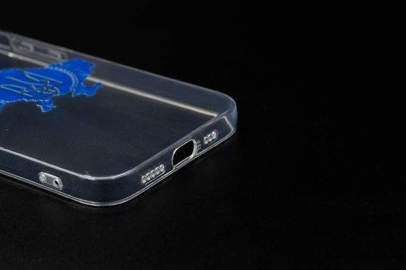 Силіконовий чохол MyPrint для iPhone 13 Pro clear (Карта України) blue Full Camera