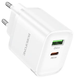 Сетевой блок питания Borofone BA83A 1USB-C/1USB PD/QC 20W white