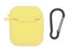 Чехол Silicon Case AirPods + карабин box yellow