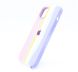 Силіконовий чохол Full Cover для iPhone 14 Plus Rainbow №3 pink/dasheen