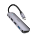 USB Hub Hoco HB27 Type-C HDTV+USB3.0+USB2.0*2+PD metal gray