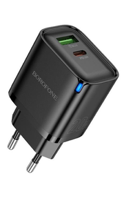 Мережевий блок живлення Borofone BA83A 1USB-C/1USB PD/QC 20W black